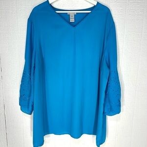 Catherines embroidered blouse blue size 2X